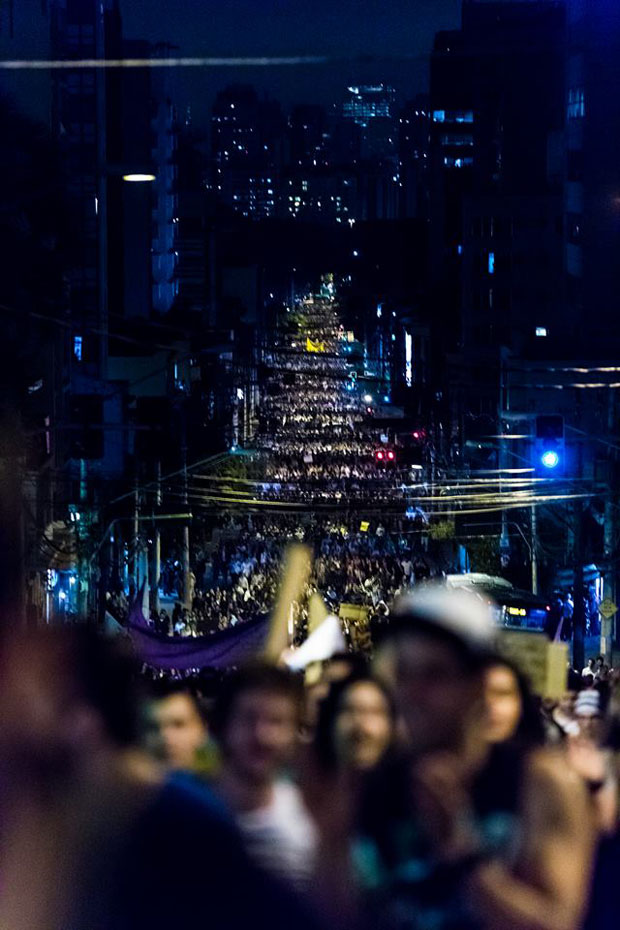 Mar de gente na Brigadeiro Luiz Antônio, em São paulo (Foto: Guilherme Burgos)